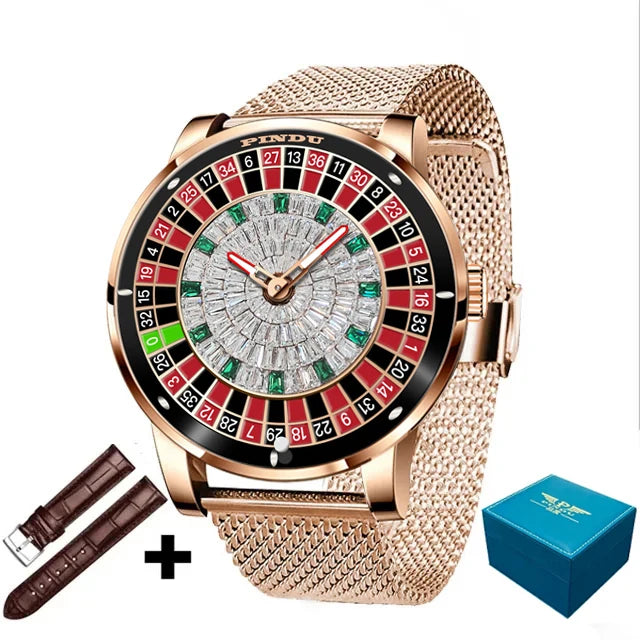 Men’s Las Vegas Roulette Table Top Theme Watch – Model P6616 & P6617