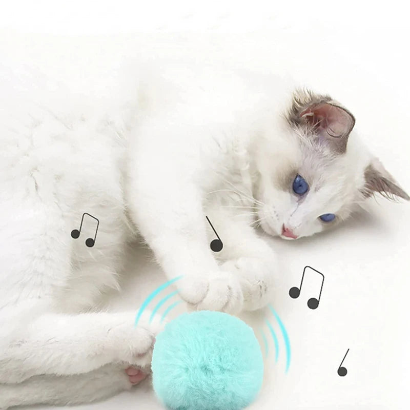 Interactive Plush Cat Toy Ball with Sound & Catnip – Smart Training Toy 5cm