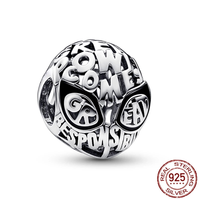 ✨ 925 Silver Marvel Charms – 🕷️ Deadpool & 🐺 Wolverine | Pandora-Style Bracelet Compatible