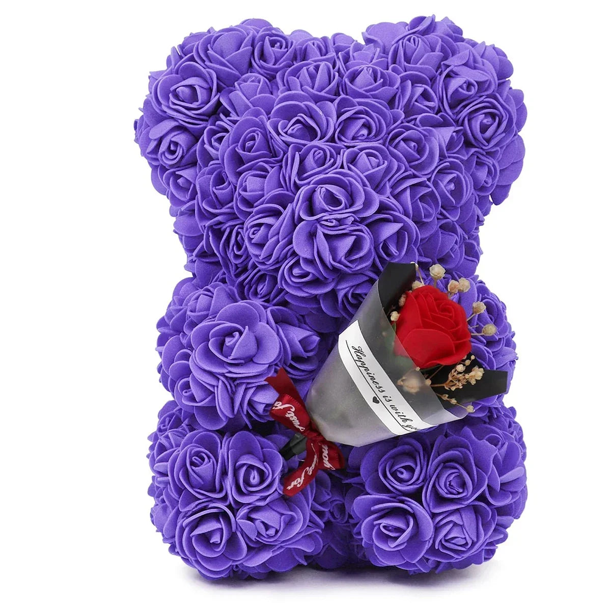 🌹 Rózsa színű plüssmackó művirág – Romantikus évfordulós, Valentin-napi és születésnapi ajándék hölgyeknek 🎁