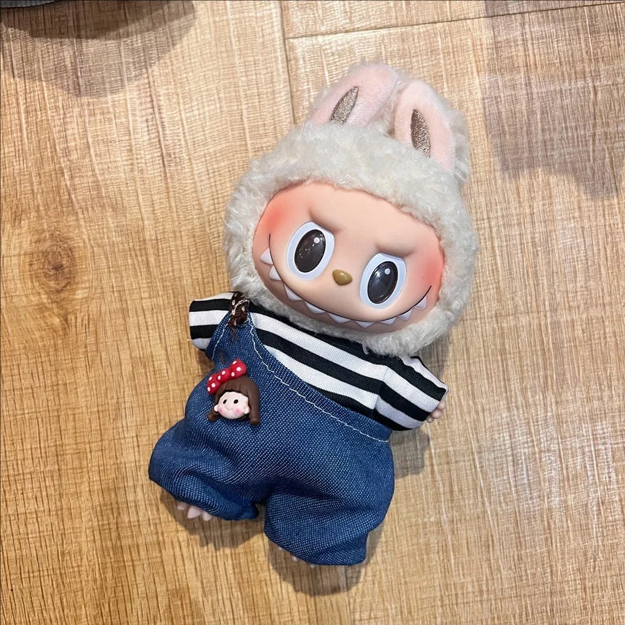 Labubu Velcro Dress Set – Cute Casual Skirt Outfit for 17cm Dolls
