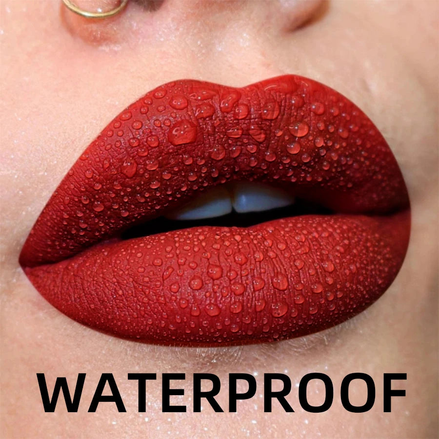 💄 19 Colors Matte Velvet Liquid Lipstick 💋 | Waterproof, Long-Lasting Lip Gloss – Nude, Red, Black & More 🌈