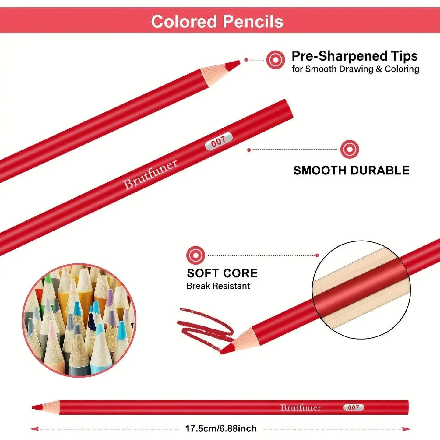 🎨🖍️✨ Brutfuner Premium Oil-based Colored Pencil Set – Vibrant, Safe & Precise!