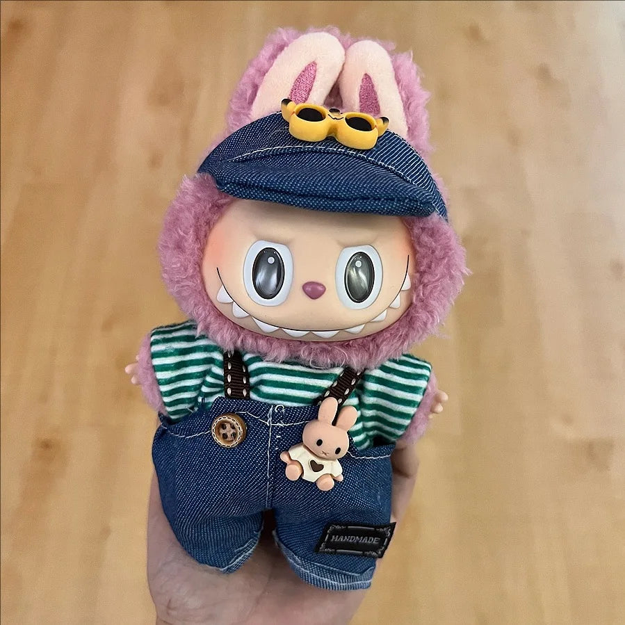 Labubu Velcro Dress Set – Cute Casual Skirt Outfit for 17cm Dolls