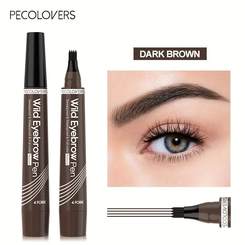 🌈 Waterproof 6-Color Eyebrow Tattoo Pen ✍️ 4 Split Tip Liquid Eyebrow Pencil 🖤 Floral Beauty Store