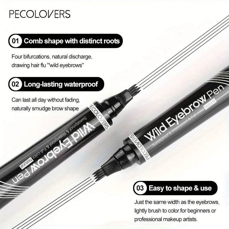 🌈 Waterproof 6-Color Eyebrow Tattoo Pen ✍️ 4 Split Tip Liquid Eyebrow Pencil 🖤 Floral Beauty Store