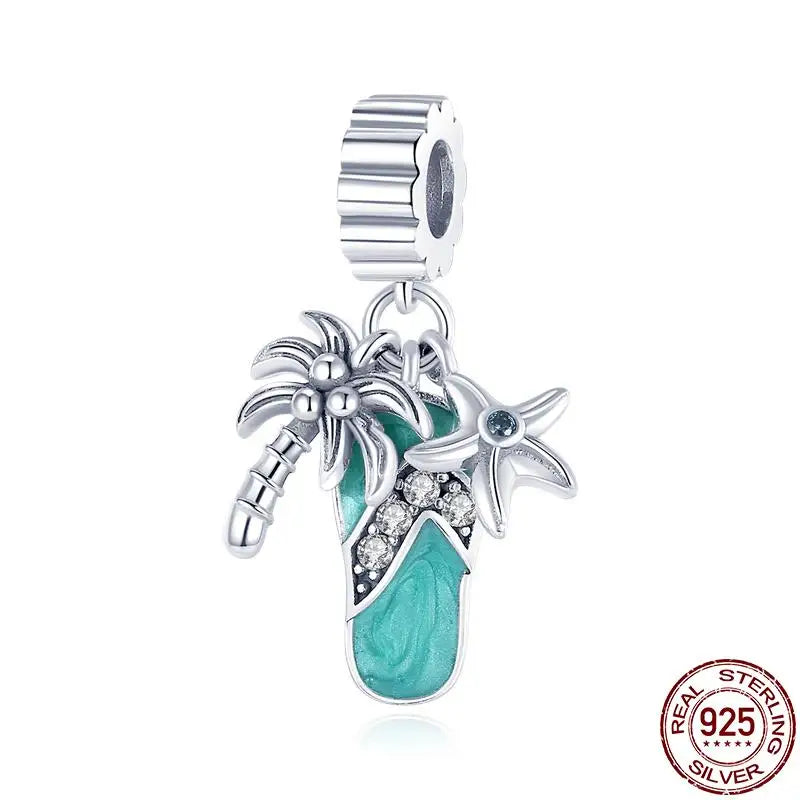 ✨ 925 Silver Ocean Charms – 🐙 Octopus, 🐢 Sea Turtle, 🐬 Dolphin & 💧 Blue Zircon | Pandora-Style Bracelet Compatible