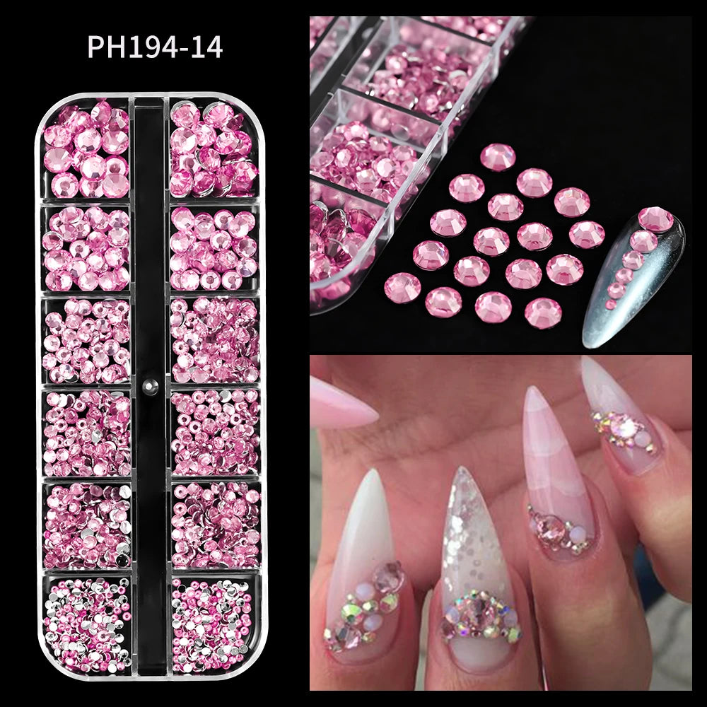 🌊✨ 12Grids Ocean Gold Nail Art Charms | Shell, Seahorse, Starfish & Pearl Gems 🐚🦄 Shop1103833347 Store