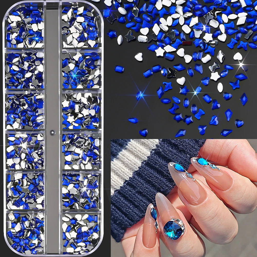 🌊✨ 12Grids Ocean Gold Nail Art Charms | Shell, Seahorse, Starfish & Pearl Gems 🐚🦄 Shop1103833347 Store