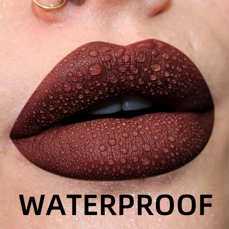 💄 19 Colors Matte Velvet Liquid Lipstick 💋 | Waterproof, Long-Lasting Lip Gloss – Nude, Red, Black & More 🌈