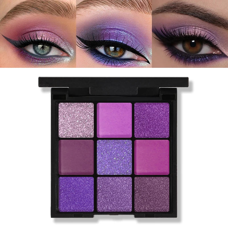 ✨ 9-Color Pearly Matte Eyeshadow Palette – Vibrant & Long-Lasting ✨