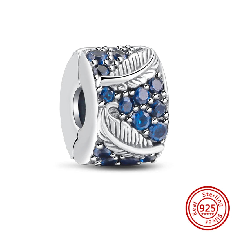 ✨ 925 Sterling Silver Ocean Charms – 🌙 Moon, ⭐ Star, ☀️ Sun & 💧 Blue Beads | Pandora-Style Bracelet Compatible