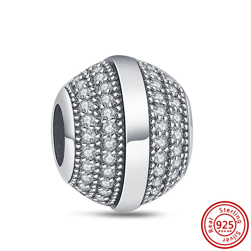 ✨ 925 Silver Sparkling Charms – ❄️ Snowflake, 🌿 Herbarium, 😇 Angel Wings & ❤️ Heart | Pandora-Style Bracelet Compatible
