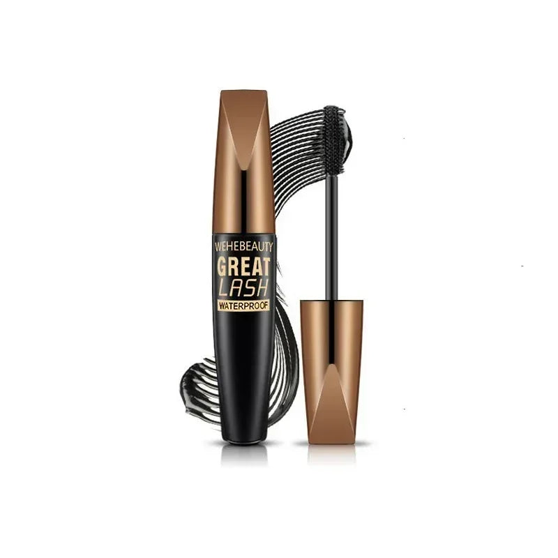 🌟 5D Waterproof Black Silk Fiber Mascara – Lengthening & Curling Eyelash Extension