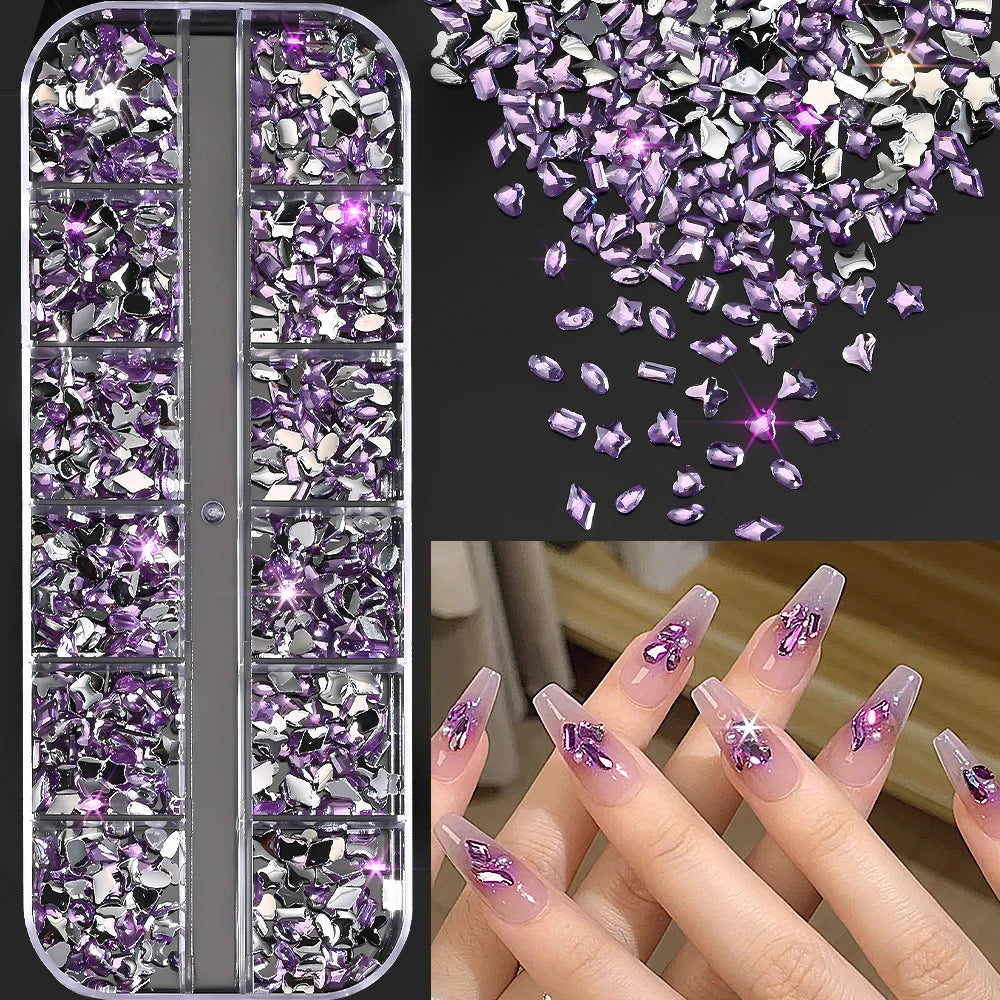 🌊✨ 12Grids Ocean Gold Nail Art Charms | Shell, Seahorse, Starfish & Pearl Gems 🐚🦄 Shop1103833347 Store