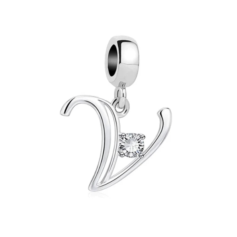 ✨ 925 Silver Alphabet Charms – 🔤 26 Letter Dangle Beads | Pandora-Style Bracelet Compatible