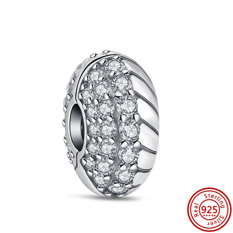 ✨ 925 Silver Sparkling Charms – ❄️ Snowflake, 🌿 Herbarium, 😇 Angel Wings & ❤️ Heart | Pandora-Style Bracelet Compatible