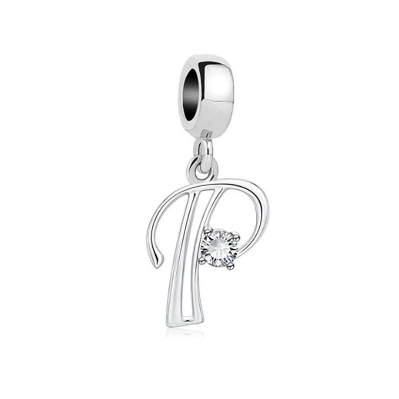 ✨ 925 Silver Alphabet Charms – 🔤 26 Letter Dangle Beads | Pandora-Style Bracelet Compatible