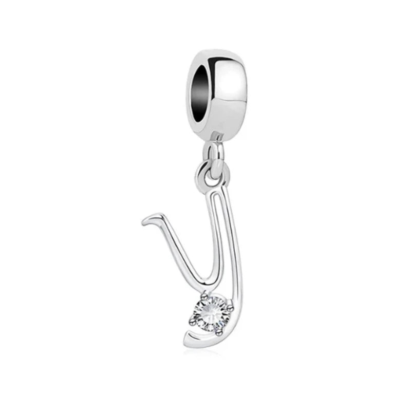 ✨ 925 Silver Alphabet Charms – 🔤 26 Letter Dangle Beads | Pandora-Style Bracelet Compatible
