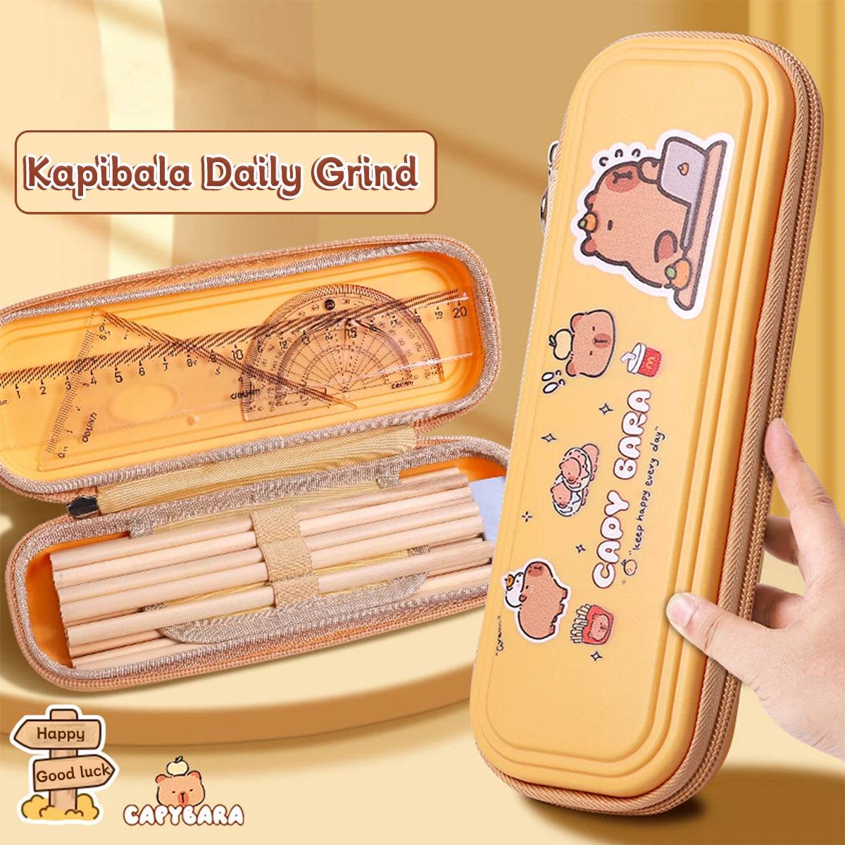 Kawaii Capybara 3D Pencil Case – Cute Large Capacity EVA Stationery Box
