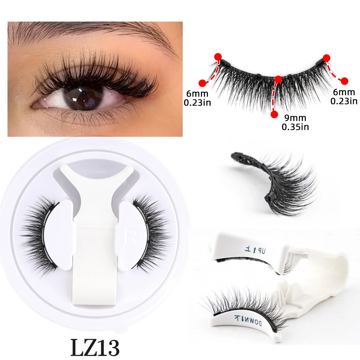 Handmade Fluffy Faux Mink Magnetic Eyelashes & Tweezer Set – Reusable Natural False Lashes