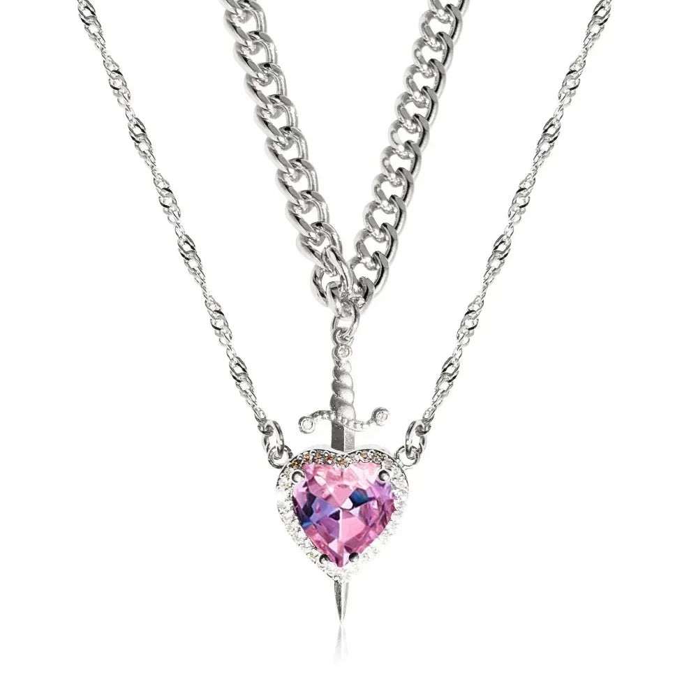 Heart and Sword Couple Necklace & Jewelry Set – Romantic Gift for Valentine’s Day