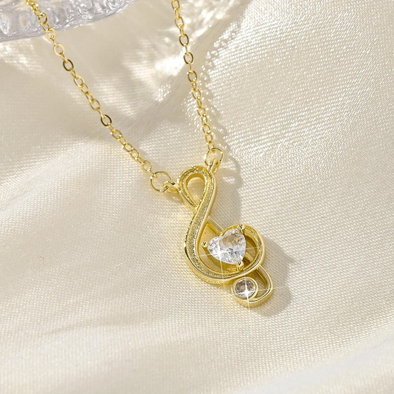 Music Note Pendant Necklace – Elegant Gift for Her