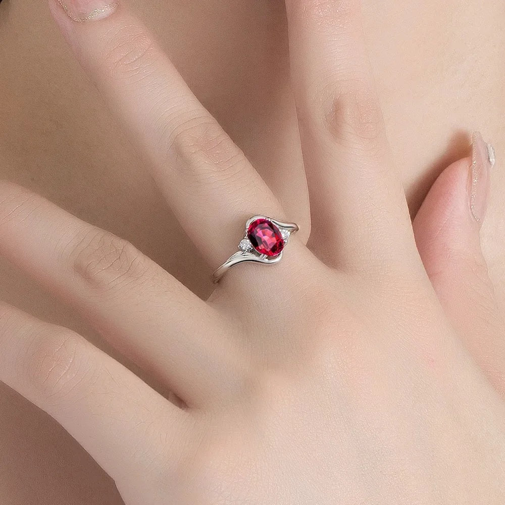 💍✨ Silver Ruby Ring – Adjustable Classic Elegance ✨❤️