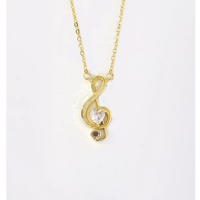 Music Note Pendant Necklace – Elegant Gift for Her