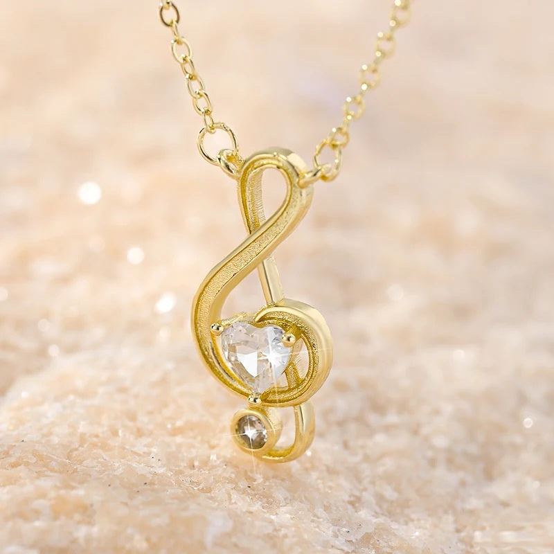 Music Note Pendant Necklace – Elegant Gift for Her