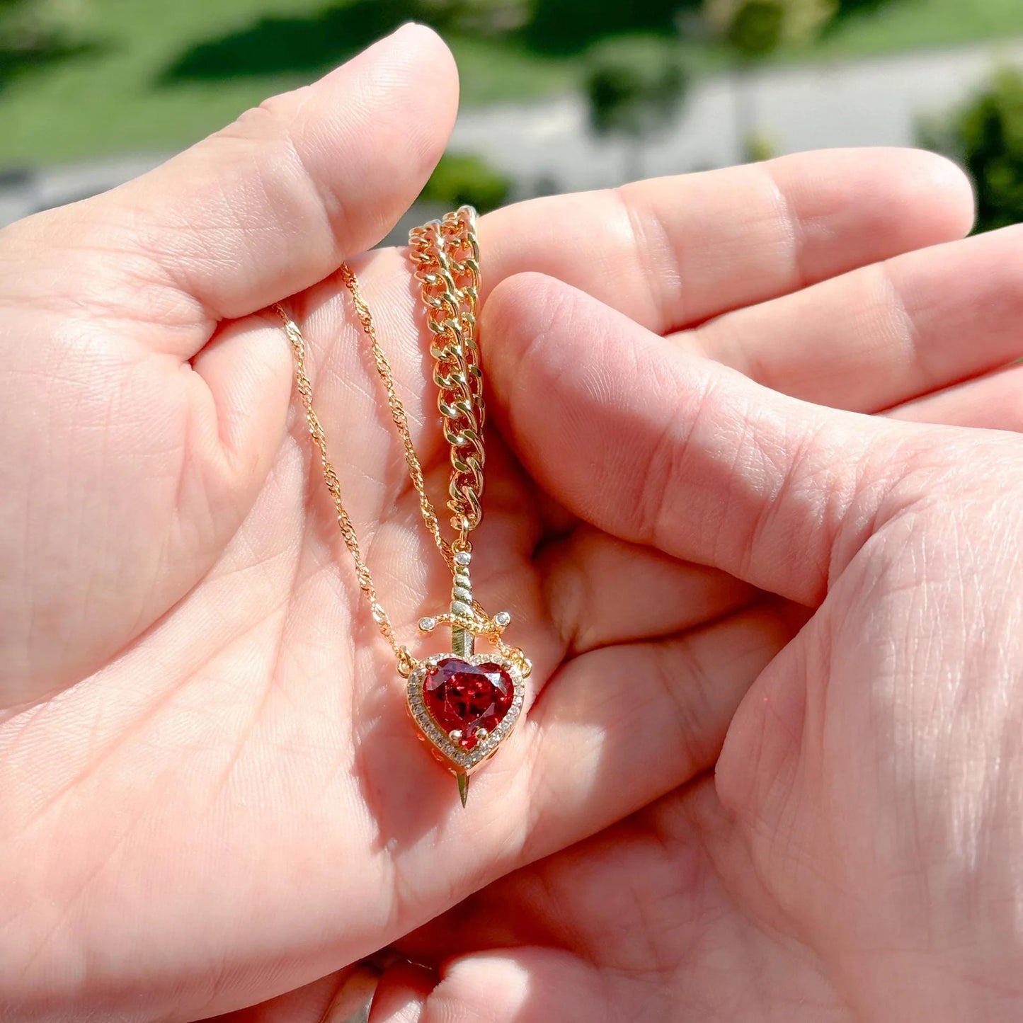 Heart and Sword Couple Necklace & Jewelry Set – Romantic Gift for Valentine’s Day