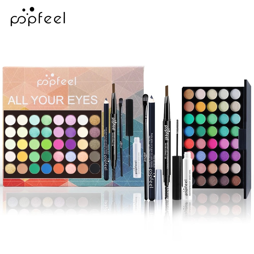 Eye Makeup Set – Complete Eye Shadow Palette, Eyeliner, Mascara & Eyebrow Pencil – Perfect Gift for Mother’s Day
