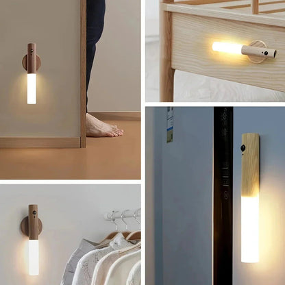 Motion Sensor LED Night Light 💡 Rechargeable USB Cabinet Lamp Wall Mount