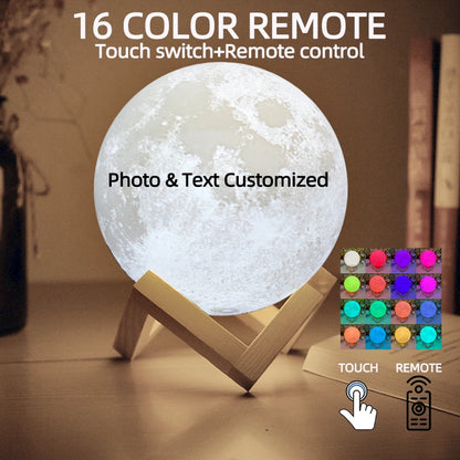 3D Printing Personalized Moon Lamp – Custom Photo & Text Lunar Night Light (USB Rechargeable)