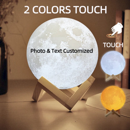 3D Printing Personalized Moon Lamp – Custom Photo & Text Lunar Night Light (USB Rechargeable)