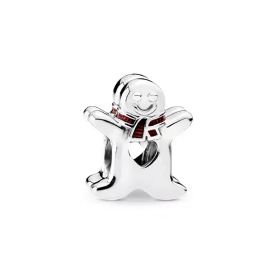 ✨ 925 Silver Christmas Charms – 🍪 Gingerbread, 🦌 Elk & ⛄ Snowman | Pandora-Style Bracelet Compatible