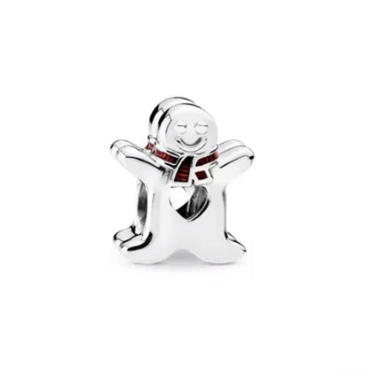 ✨ 925 Silver Christmas Charms – 🍪 Gingerbread, 🦌 Elk & ⛄ Snowman | Pandora-Style Bracelet Compatible