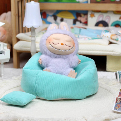 Mini Sofa Bed for Labubu Doll – Cute V1/V2/V3 Plush Accessory & Gift