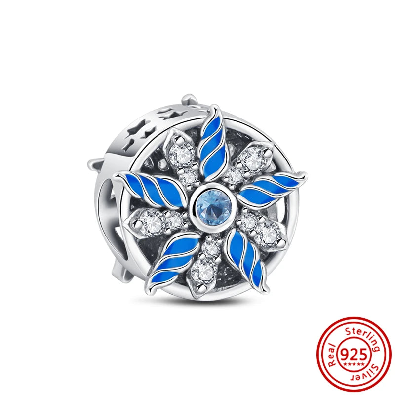 ✨ Winter Charms – ❄️ Snowflake, ⛄ Snowman, 🏠 Snowy House & 🎩 Hat | Pandora-Style Bracelet Compatible