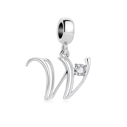 ✨ 925 Silver Alphabet Charms – 🔤 26 Letter Dangle Beads | Pandora-Style Bracelet Compatible