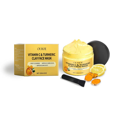 🍊 Vitamin C & Turmeric Exfoliating Facial Mask – Deep Pore Cleansing & Skin Brightening Natural Formula