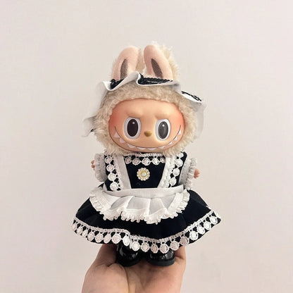 Labubu Velcro Dress Set – Cute Casual Skirt Outfit for 17cm Dolls