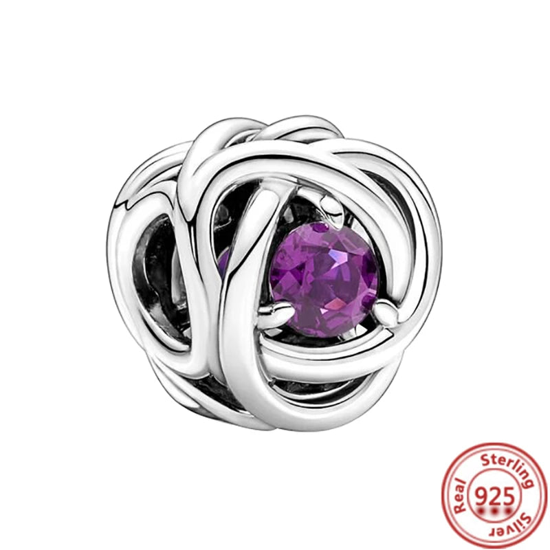 ✨ 925 Silver Purple Charms – ❤️ Heart-Shaped Stone & 🕷️ Spider | Pandora-Style Bracelet Compatible