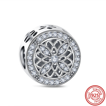 ✨ 925 Silver Sparkling Charms – ❄️ Snowflake, 🌿 Herbarium, 😇 Angel Wings & ❤️ Heart | Pandora-Style Bracelet Compatible