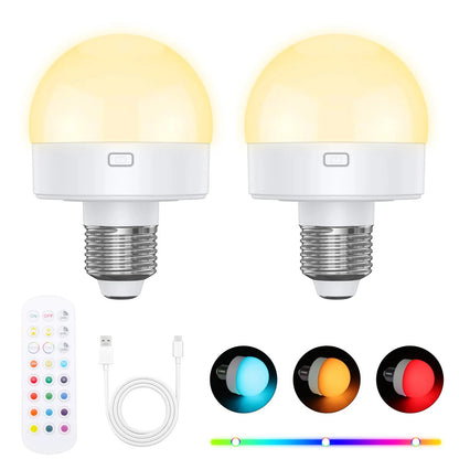 Glow Anywhere™ – Cordless Rechargeable Remote-Controlled LED Bulb
