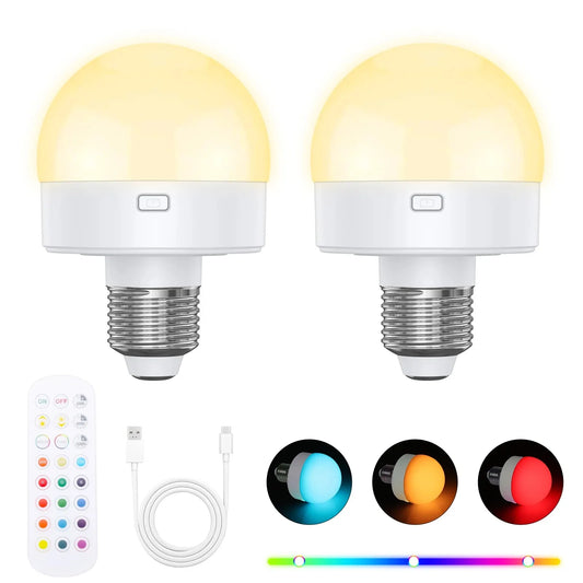 Glow Anywhere™ – Cordless Rechargeable Remote-Controlled LED Bulb