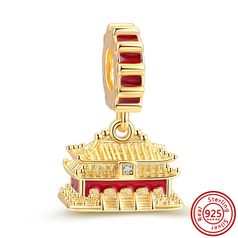 ✨ 925 Silver Gold-Plated Charms – ✨ Sparkling Dangle Beads | Pandora-Style Bracelet Compatible