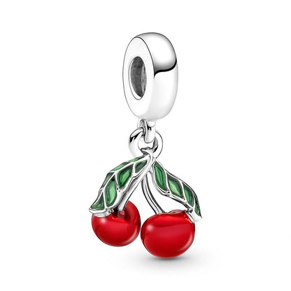✨ 925 Silver Fruit Charms – 🍓 Strawberry, 🍒 Cherry, 🍋 Lemon & 🥭 Durian | Pandora-Style Bracelet Compatible