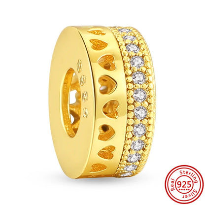 ✨ 925 Silver Gold-Plated Charms – ✨ Sparkling Dangle Beads | Pandora-Style Bracelet Compatible
