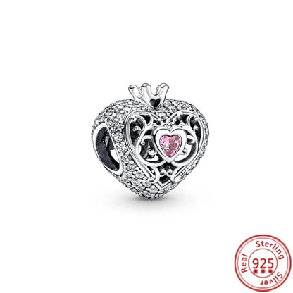 ✨ 925 Silver Purple Charms – ❤️ Heart-Shaped Stone & 🕷️ Spider | Pandora-Style Bracelet Compatible